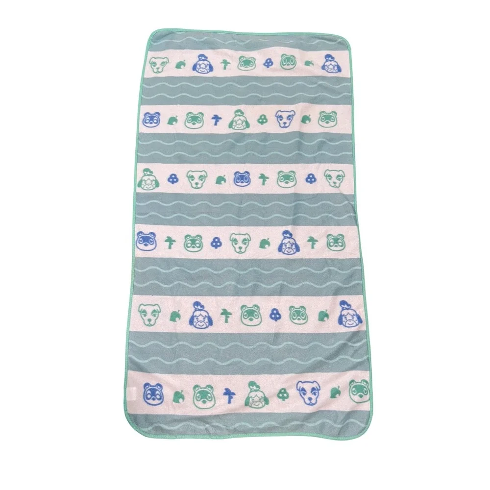 Animal Crossing Fleece Throw Blanket Mint Green Isabelle Tom Nook